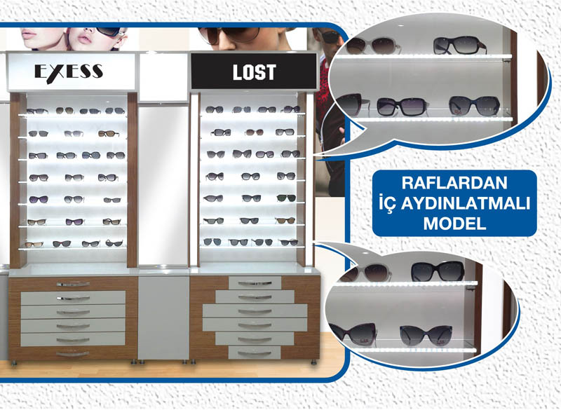 Optik Dekorasyon - Optik Mağaza Dekorasyonu Optik Mağaza Dekor Konsept MODEL NO: 0022