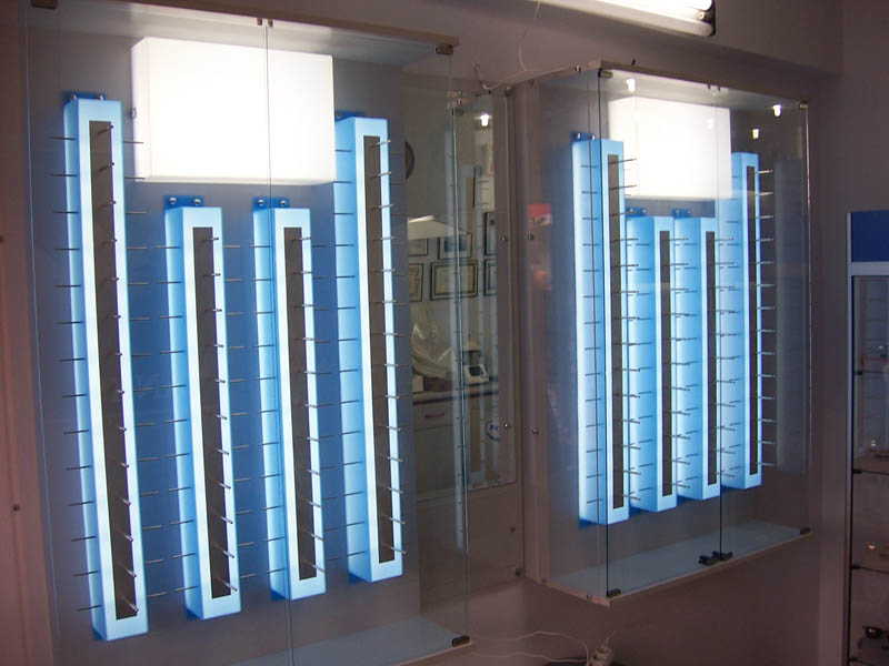 Optik Dekorasyon - Optik Mağaza Dekorasyonu Panel - Küp - Çubuk sistemleri MODEL NO: 2016 - 0017